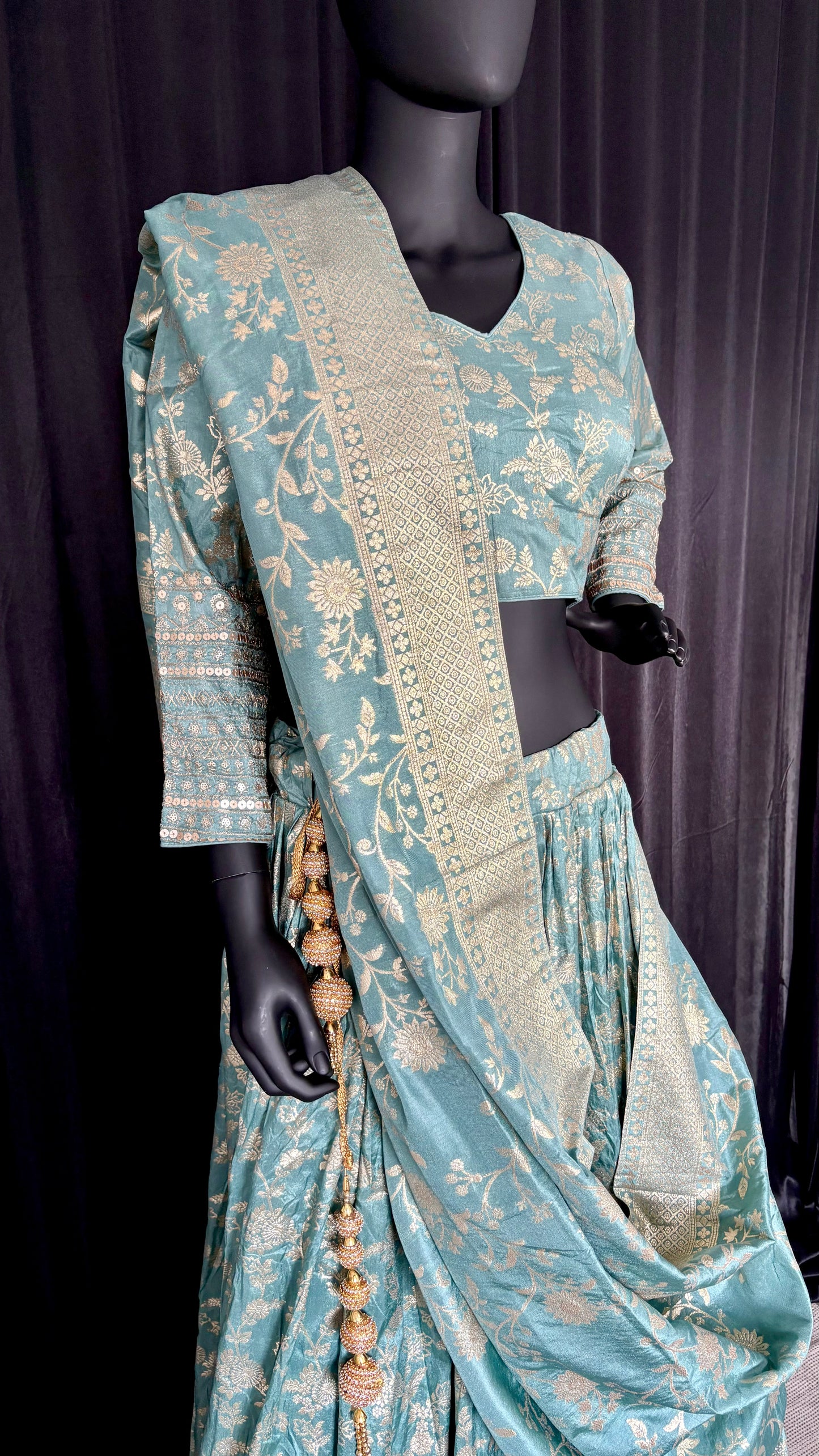 Benarasi Ice blue lehenga