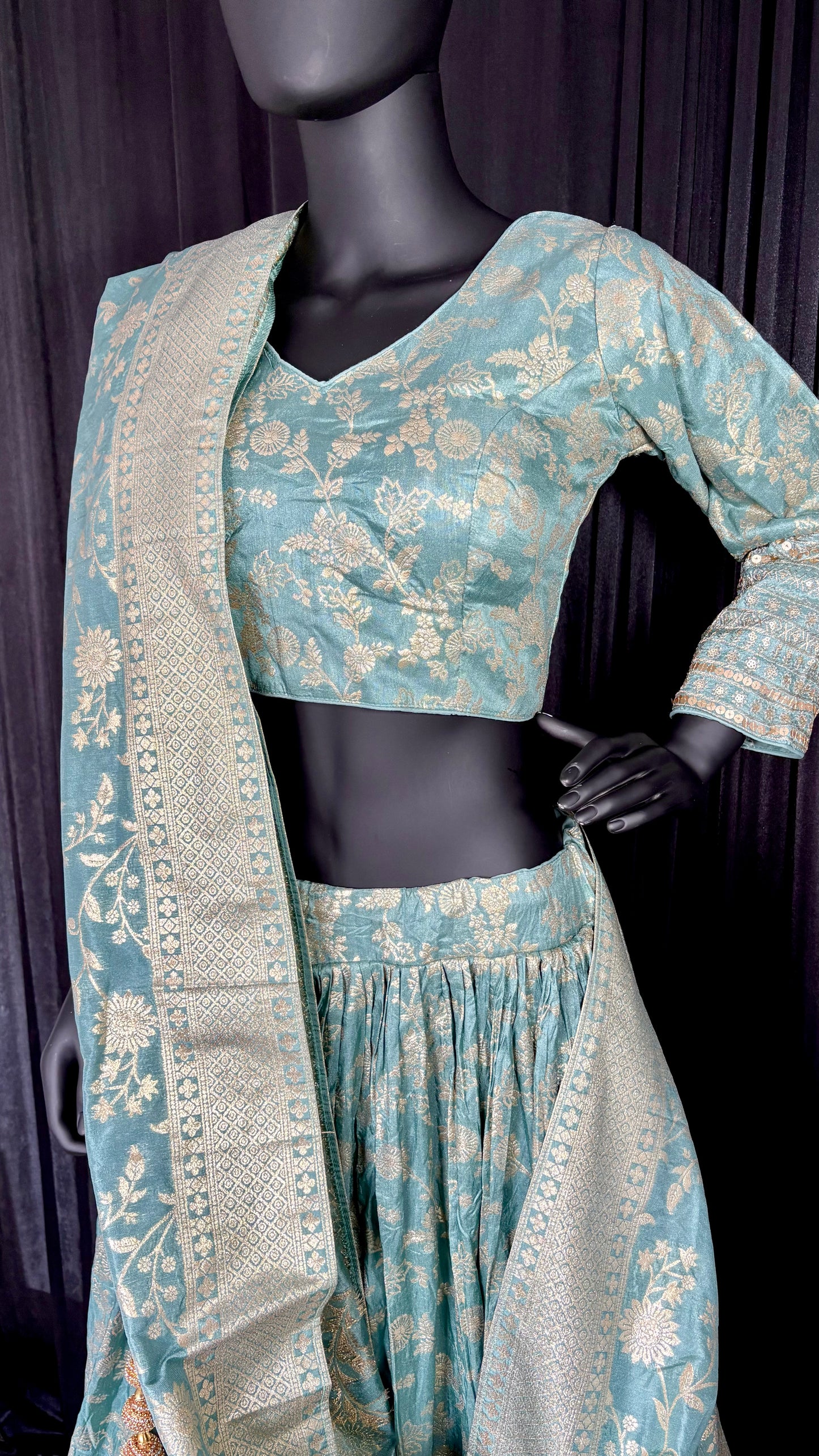 Benarasi Ice blue lehenga