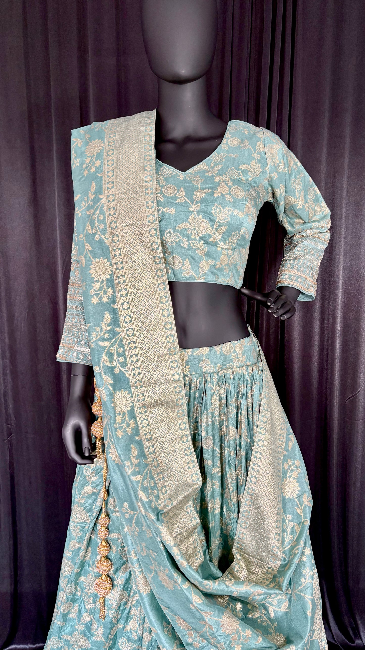 Benarasi Ice blue lehenga